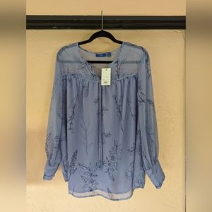 Apt.9 0X Lavender Chiffon Blouse